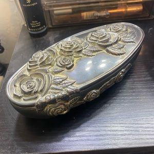 Silver antique jewelry box